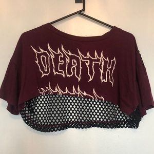 cropped fishnet death metal top